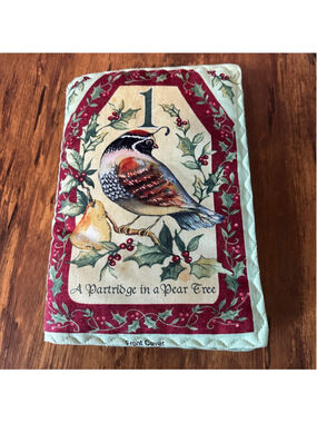 Handmade 12 Days of Christmas Fabric Book Quilted Christmas Red Green